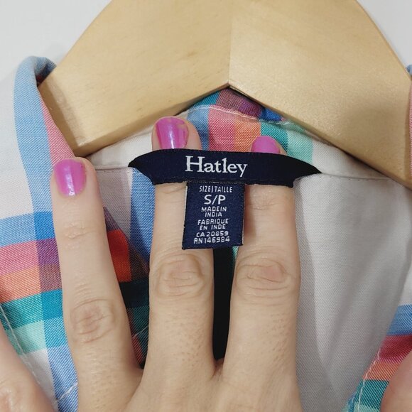 Hatley Women Multicolor Plaid Pocket Relaxed Fit Button Down Casual Shirt Size S - Picture 8 of 12